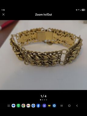 vintage Gold-Tone Filigree Link Bracelet - Elegant Women's Jewelry